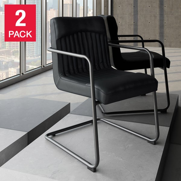 Nella Top Grain Leather Armchair, 2-pack