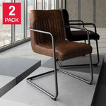 Nella Top Grain Leather Armchair, 2-pack
