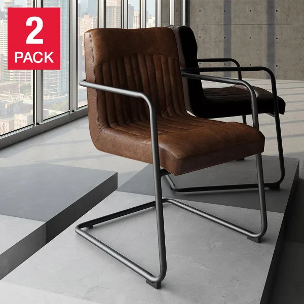 Nella Top Grain Leather Armchair, 2-pack