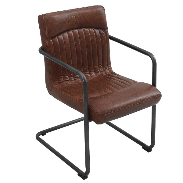 Nella Top Grain Leather Armchair, 2-pack