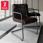 Nella Top Grain Leather Armchair, 2-pack