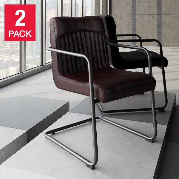 Nella Top Grain Leather Armchair, 2-pack