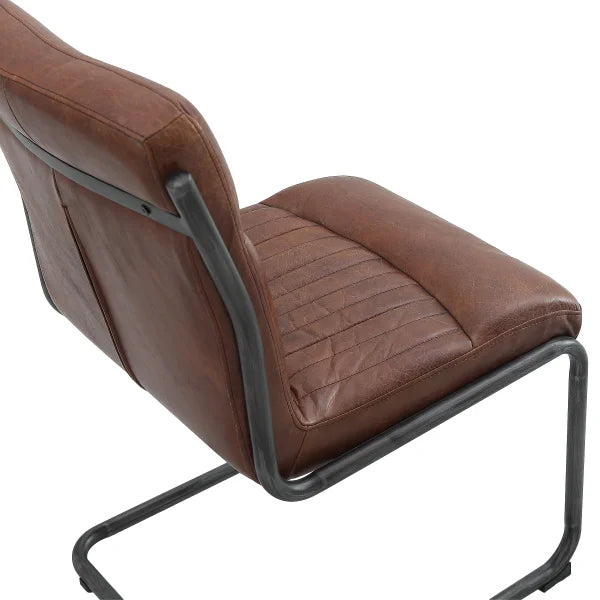 Nella Top Grain Leather Chair, 2-pack