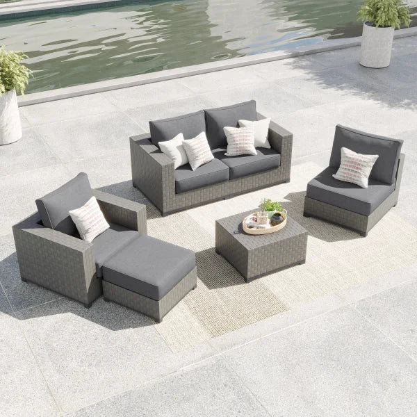 Soho 6-piece Patio Sectional Conversation Set