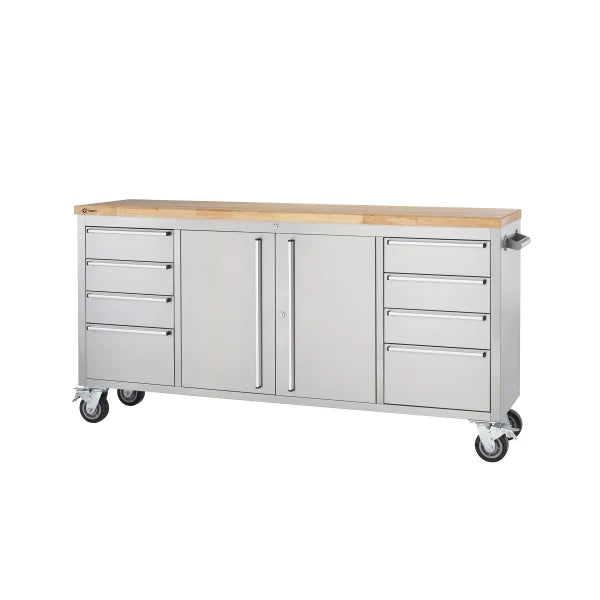 Trinity 72 in. Stainless-steel Rolling Workbench