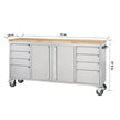 Trinity 72 in. Stainless-steel Rolling Workbench