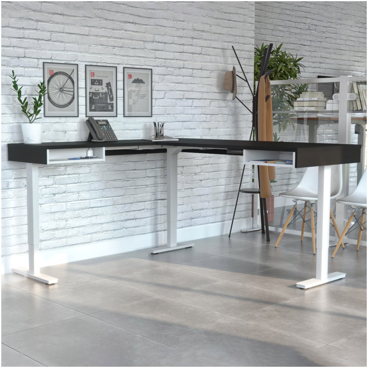 Bestar Viva L-shape Height Adjustable Desk