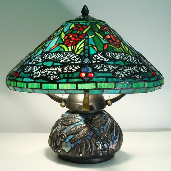 Mosaic Dragonfly Lamp