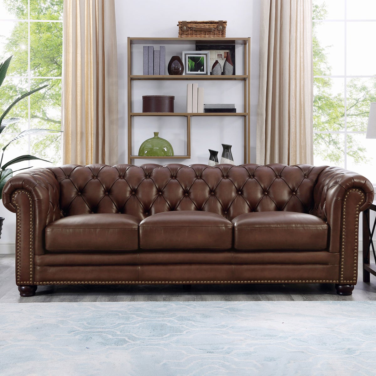 Allington Top Grain Leather Chesterfield Sofa