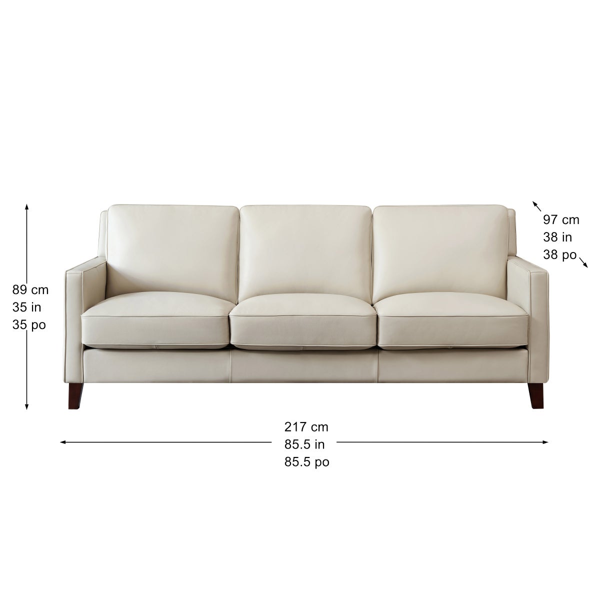 Prospera Home West Park Top-grain Leather Sofa