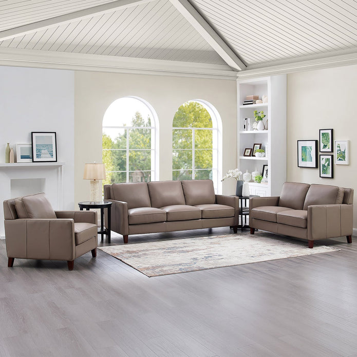 Prospera Home West Park Top Grain Leather Sofa, Loveseat and Chair