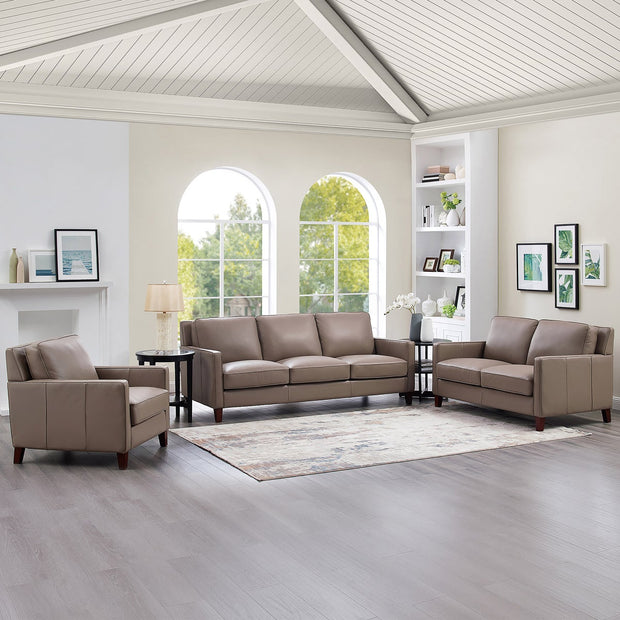 Prospera Home West Park Top Grain Leather Sofa, Loveseat and Chair