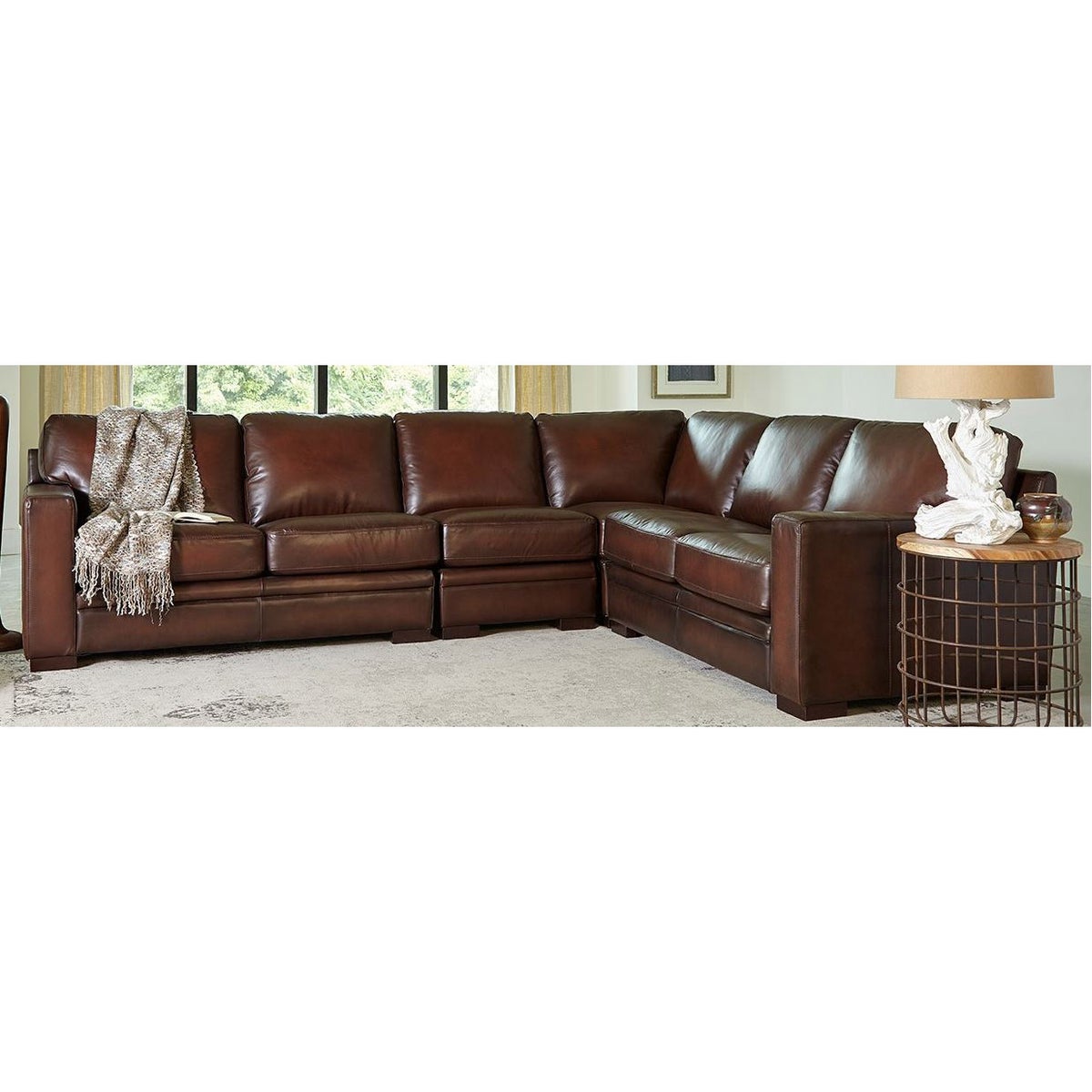 Luca Top-grain Leather 4-piece Sectional