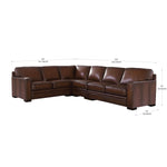 Luca Top-grain Leather 4-piece Sectional