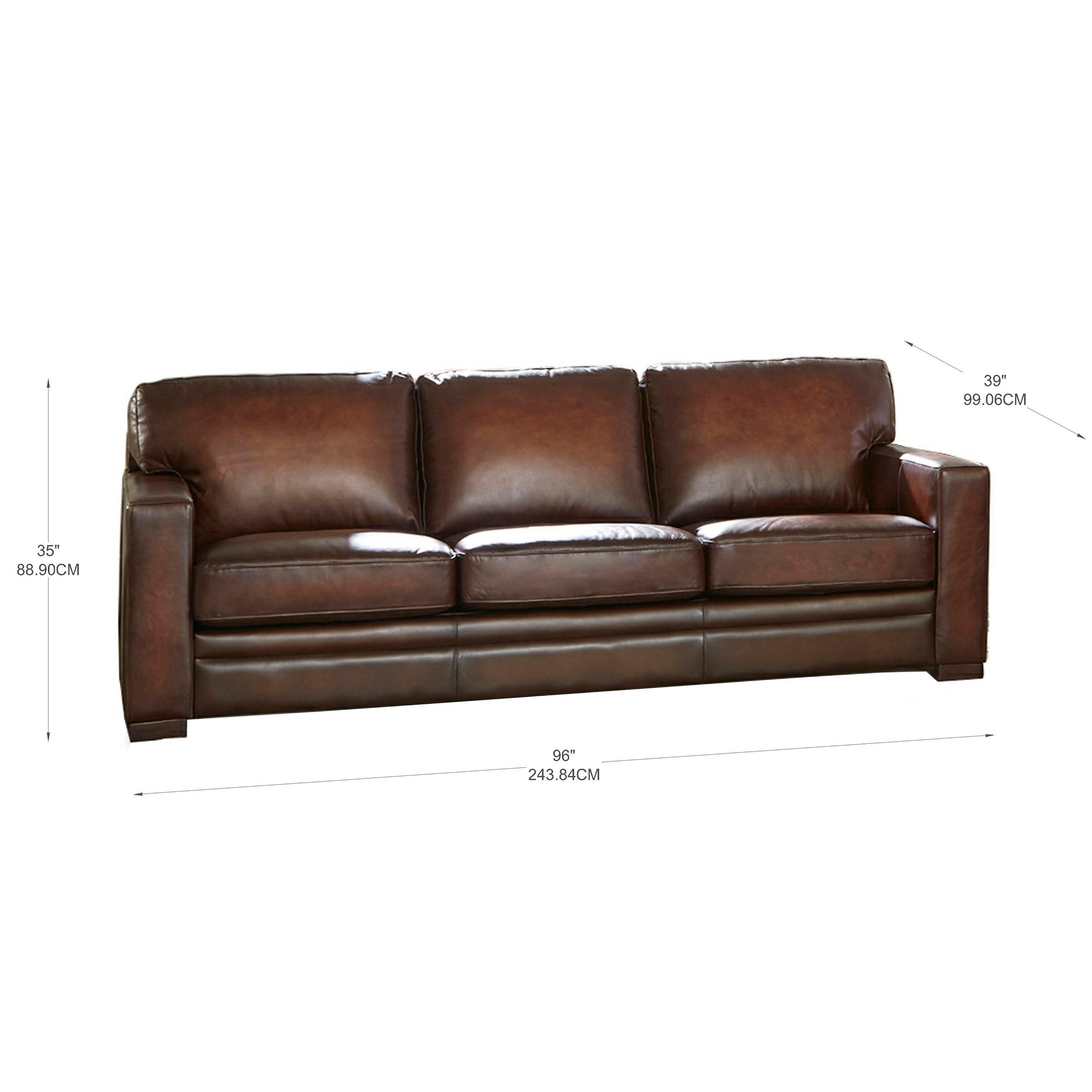 Luca Top-grain Leather 3-piece Living Room Set