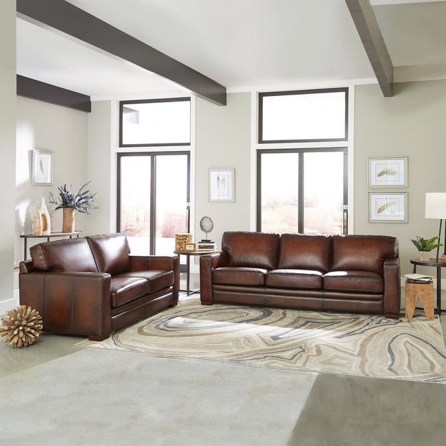 Luca Top-grain Leather Sofa and Loveseat