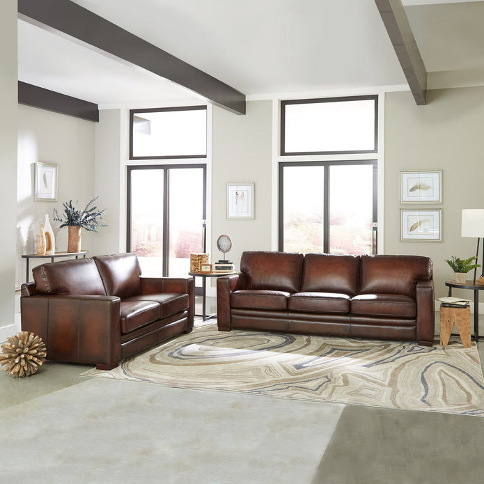 Luca Top-grain Leather Sofa and Loveseat