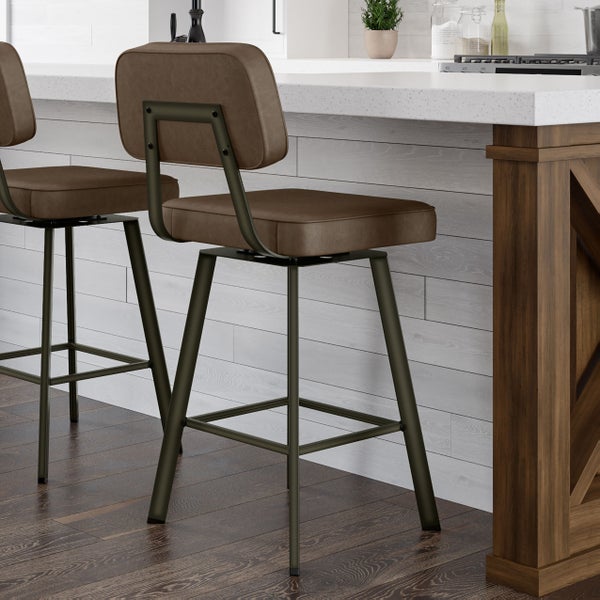 Amisco Clarkson Brown Bar or Counter Stool