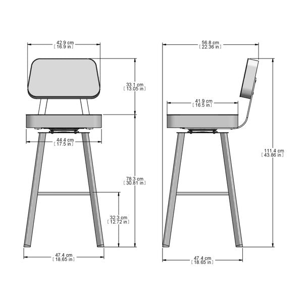 Amisco Clarkson Brown Bar or Counter Stool
