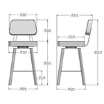Amisco Clarkson Brown Bar or Counter Stool