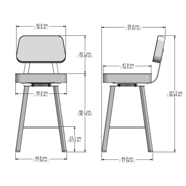 Amisco Clarkson Brown Bar or Counter Stool