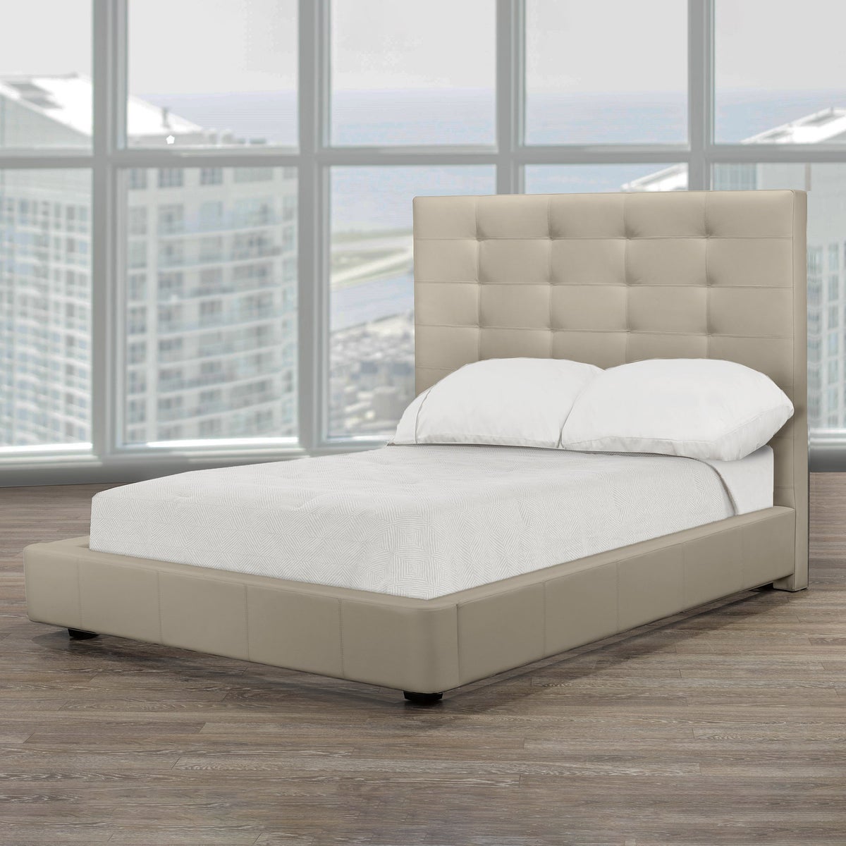 Urbania Modern Top Grain Leather Bed