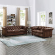 Allington Top Grain Leather Chesterfield Sofa and Loveseat