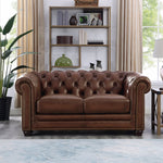 Allington Top Grain Leather Chesterfield Sofa and Loveseat