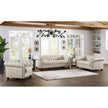Allington 3-piece Top Grain Leather Chesterfield Living Room Set