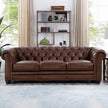 Allington 3-piece Top Grain Leather Chesterfield Living Room Set