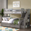 Vandalay Twin Over Double Bunk Bed with Universal Staircase