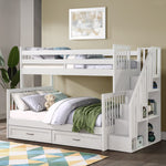 Vandalay Twin Over Double Bunk Bed with Universal Staircase
