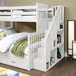 Vandalay Twin Over Double Bunk Bed with Universal Staircase