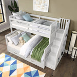 Vandalay Twin Over Double Bunk Bed with Universal Staircase