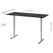 Bestar Upstand 72.4 cm x 182.9 cm (28.5 in. x 72 in.) Height Adjustable Desk