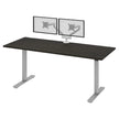 Bestar Upstand 76.2 cm × 182.9 cm (30 in. × 72 in.) Height-adjustable Desk with Dual Monitor Arm