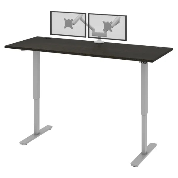 Bestar Upstand 76.2 cm × 182.9 cm (30 in. × 72 in.) Height-adjustable Desk with Dual Monitor Arm