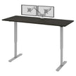 Bestar Upstand 76.2 cm × 182.9 cm (30 in. × 72 in.) Height-adjustable Desk with Dual Monitor Arm