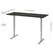 Bestar Upstand 76.2 cm × 182.9 cm (30 in. × 72 in.) Height-adjustable Desk with Dual Monitor Arm