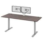 Bestar Upstand 76.2 cm x 182.9 cm (30 in. x 72 in.) Height Adjustable Desk with Dual Monitor Arm
