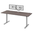 Bestar Upstand 76.2 cm x 182.9 cm (30 in. x 72 in.) Height Adjustable Desk with Dual Monitor Arm