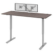 Bestar Upstand 76.2 cm x 182.9 cm (30 in. x 72 in.) Height Adjustable Desk with Dual Monitor Arm