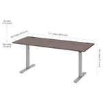 Bestar Upstand 76.2 cm x 182.9 cm (30 in. x 72 in.) Height Adjustable Desk with Dual Monitor Arm