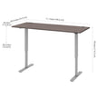 Bestar Upstand 76.2 cm x 182.9 cm (30 in. x 72 in.) Height Adjustable Desk with Dual Monitor Arm