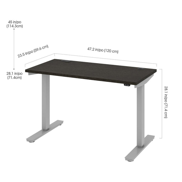 Bestar Upstand 61 cm x 122 cm (24 in. x 48 in.) Height Adjustable Desk with Dual Monitor Arm