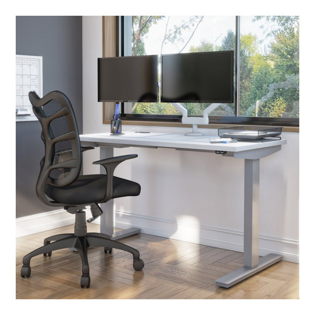 Bestar Upstand 61 cm x 122 cm (24 in. x 48 in.) Height Adjustable Desk with Dual Monitor Arm