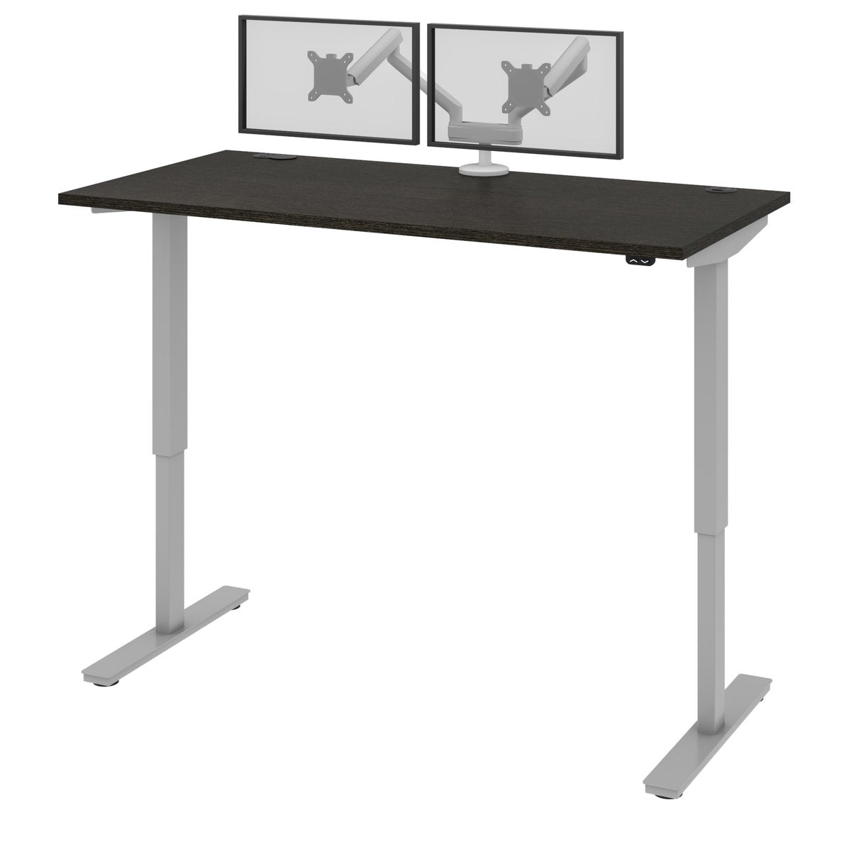 Bestar Upstand 76.2 cm x 152.4 cm (30 in. x 60 in.) Height Adjustable Desk with Dual Monitor Arm
