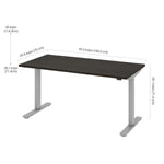 Bestar Upstand 76.2 cm x 152.4 cm (30 in. x 60 in.) Height Adjustable Desk with Dual Monitor Arm