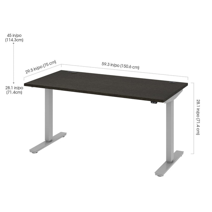 Bestar Upstand 76.2 cm x 152.4 cm (30 in. x 60 in.) Height Adjustable Desk with Dual Monitor Arm