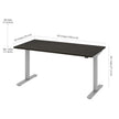 Bestar Upstand 76.2 cm x 152.4 cm (30 in. x 60 in.) Height Adjustable Desk with Dual Monitor Arm